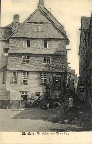 Ak Monschau Montjoie in der Eifel, Marktplatz und Mühlenberg