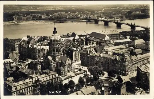 Ak Mainz in Rheinland Pfalz, Fliegeraufnahme, Stadtpanorama, Christuskirche