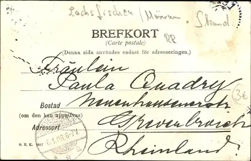 Ak Mörrum Blekinge Schweden, Lachsfischen