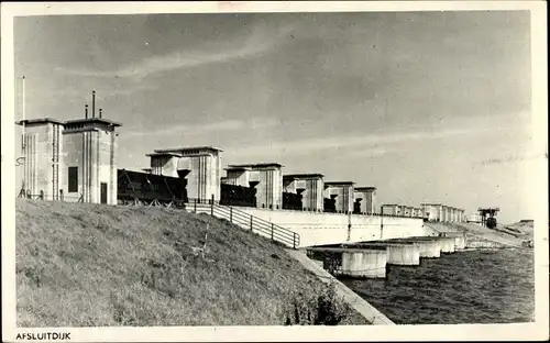 Ak Afsluitdijk Friesland Niederlande, Schleuse