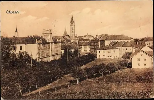 Ak Čáslav Tschaslau Mittelböhmen, Teilansicht