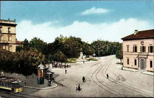 Ak Milano Mailand Lombardia, Piazza Cavour, Straßenbahn