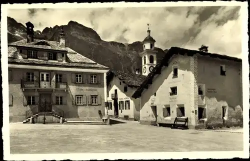 Ak Sils Maria Kanton Graubünden, Der Dorfplatz, Pension