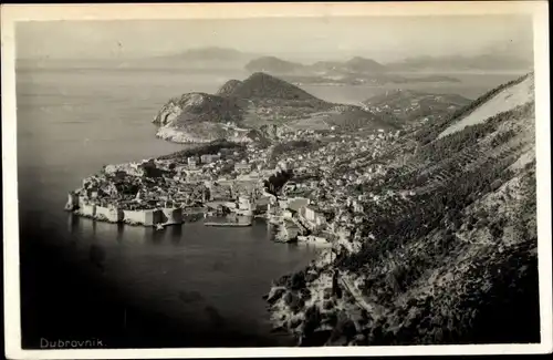 Ak Dubrovnik Kroatien, Panoramablick auf die Stadt