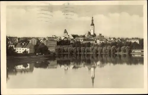 Ak Tábor Südböhmen, Blick zum Ort, Teilansicht