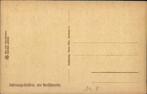 Steindruck Ak Schleswig Holstein, Alte Dorfschmiede