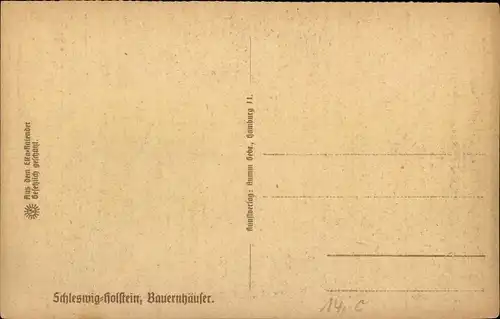 Steindruck Ak Schleswig Holstein, Bauernhäuser, Bäuerinnen