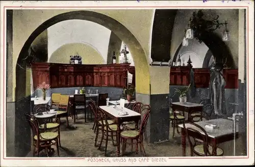 Ak Pößneck in Thüringen, Cafe Diezel