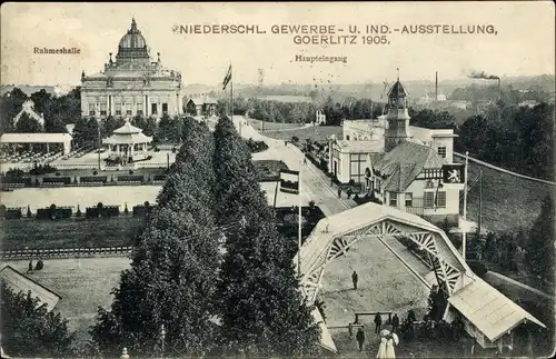 Ak Görlitz in der Lausitz, Niederschl. Gewerbe- und Industrieausstellung 1905, Haupteingang