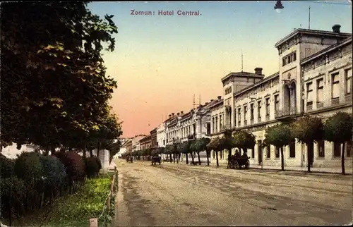 Ak Zemun Semlin Beograd Belgrad Serbien, Hotel Central
