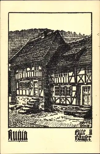 Künstler Ak Bock, H., Ruhla, Alte Häuser