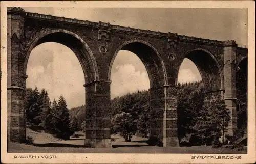 Ak Plauen im Vogtland, Syratalbrücke