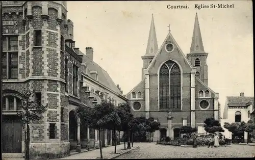 Ak Kortrijk Courtrai Westflandern, Eglise St-Michel