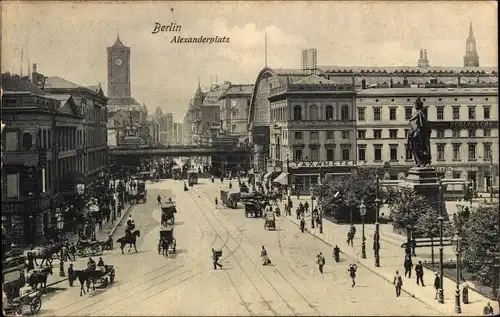 Ak Berlin Mitte, Alexanderplatz, Rathausturm, Denkmal, Taxameter