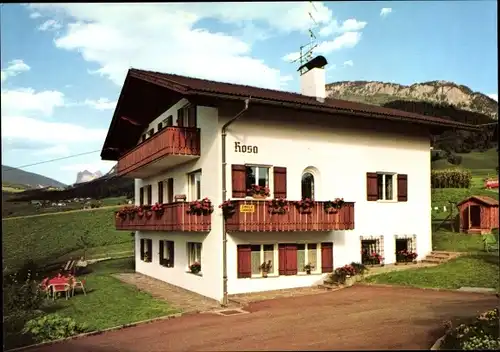 Ak Kastelruth Castelrotto Südtirol, Garni Rosa, Außenansicht