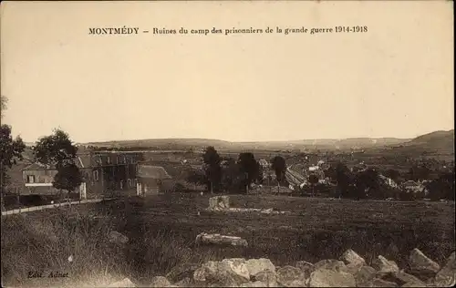 Ak Montmédy Lothringen Meuse, Ruines du camp des prisonniers de la grande guerre 1914-1918