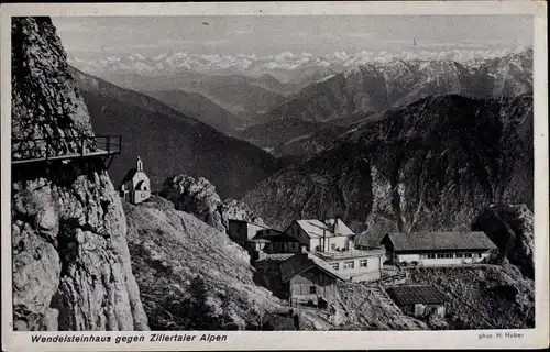 Ak Bayrischzell im Mangfallgebirge Oberbayern, Wendelsteinhaus gegen Zillertaler Alpen