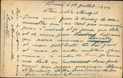 Ak Worms am Rhein, Partie am Rhein, Schiff