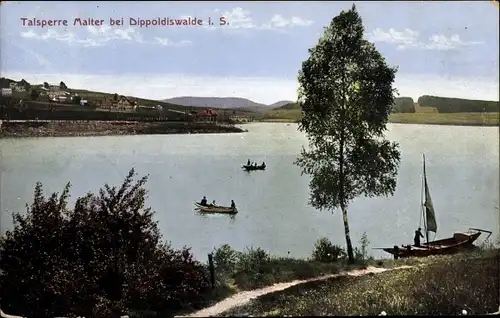 Ak Malter Dippoldiswalde im Osterzgebirge, Talsperre Malter, Boote