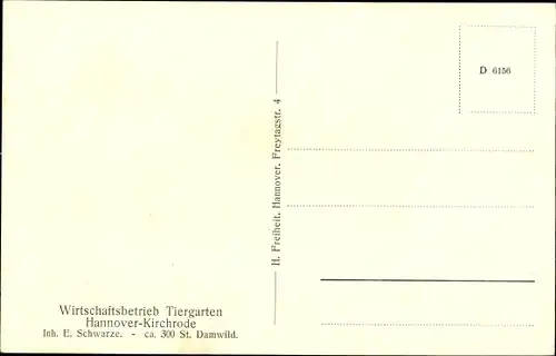 Ak Kirchrode Hannover in Niedersachsen, Wirtschaftsbetrieb Tiergarten,