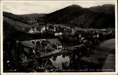 Ak Ziegenrück an der Saale Thüringen, Oberes Saaletal, Blick vom Schlossberg, Panorama