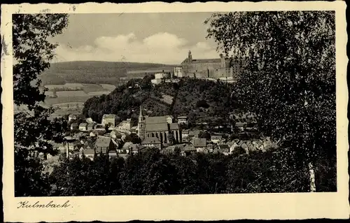 Ak Kulmbach in Oberfranken, Panorama durch Bäume