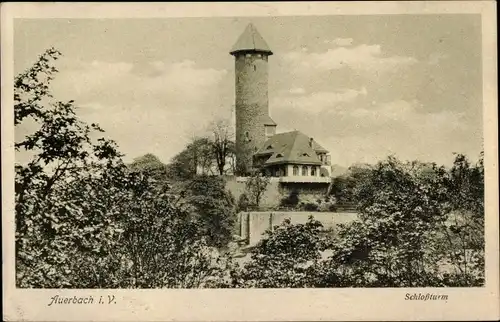 Ak Auerbach im Vogtland, Schlossturm