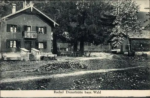 Ak Spiegelau bayr. Wald, Partie an der Rachel Diensthütte