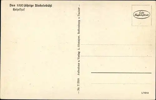 Ak Dinkelsbühl in Mittelfranken, Das 1000 jährige Dinkelsbühl, Hetzelhof, Fachwerkhaus, Balkone