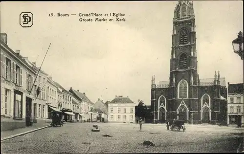 Ak Boom Flandern Antwerpen, Groote Markt en Kerk