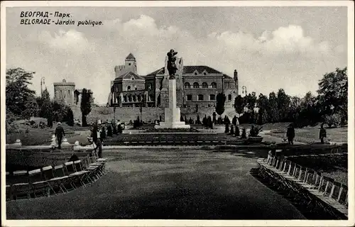 Ak Beograd Belgrad Serbien, Park, Denkmal