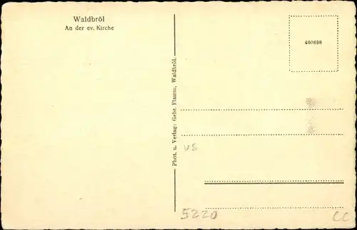 Ak Waldbröl im Oberbergischen Kreis, An der evangelischen Kirche