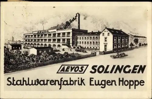 Ak Solingen in Nordrhein Westfalen, Stahlwarenfabrik Aevos