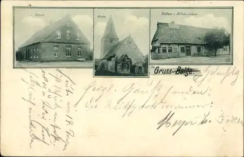 Ak Balge in Niedersachsen, Gasthaus, Kirche, Schule