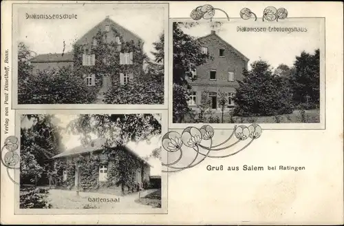 Ak Ratingen Nordrhein Westfalen, Haus Salem, Diakonissenschule, Erholungshaus, Gartensaal
