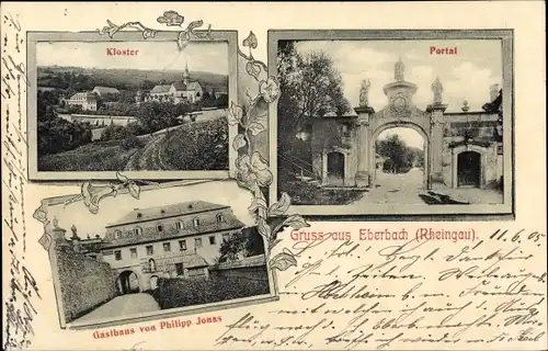 Ak Eltville am Rhein Hessen, Kloster Eberbach, Portal, Gasthaus