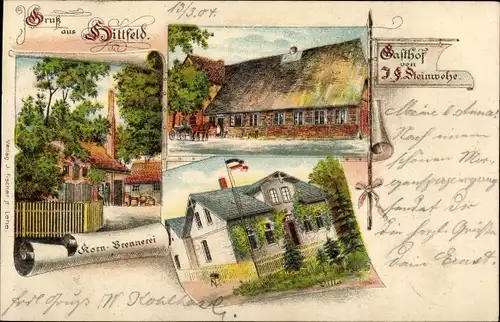 Litho Hittfeld Seevetal in Niedersachsen, Gasthof, Korn Brennerei