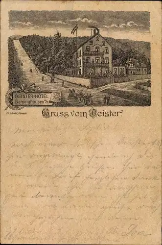 Vorläufer Litho Barsinghausen am Deister, Deister Hotel, 1895