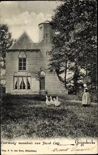 Ak Grijpskerke Zeeland, Voormalig woonhuis van Jacob Cats