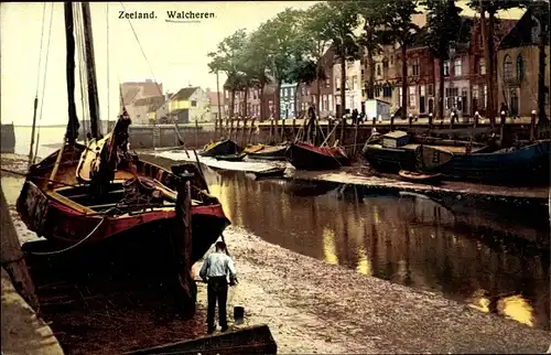 Photochromie Ak Walcheren Zeeland, Hafenbild, Nenke & Ostermaier, Serie 165, Nr. 2959