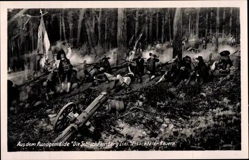 Ak Innsbruck, Rundgemälde Die Schlacht am Berg Isel, Eisacktaler Bauern