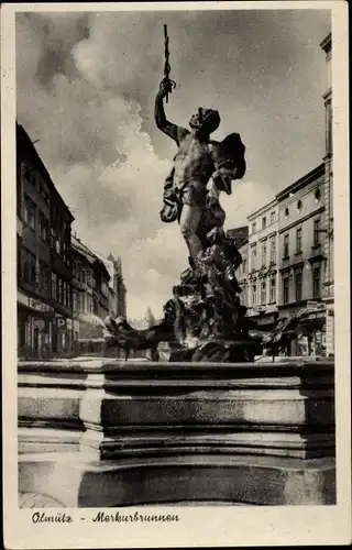 Ak Olomouc Olmütz Stadt, Merkurbrunnen