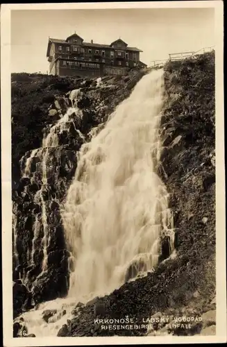 Ak Špindlerův Mlýn Spindlermühle Riesengebirge Region Königgrätz, Labská bouda, Elbfallbaude