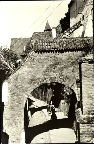Ak Sibiu Nagyszeben Hermannstadt Rumänien, Tor, Treppe, Pempflingergasse, Siebenbürgen