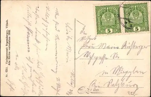 Ak Villach in Kärnten, Blick vom Stadtpfarrturm mit Dobratsch