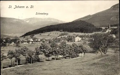 Ak Alt St Johann Kanton St Gallen, Ort mit Umgebung, Schneeberg