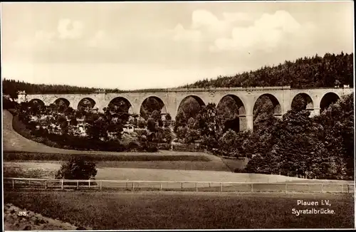 Ak Plauen im Vogtland, Syratalbrücke