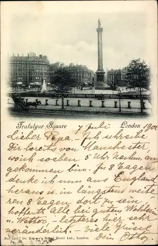 Ak London City England, Trafalgar Square