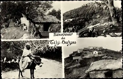 Ak Tizi Ouzou Algerien, Cafe Maure, Un cimitiere au pied d'un Village Kabyle, Centenaire, Village