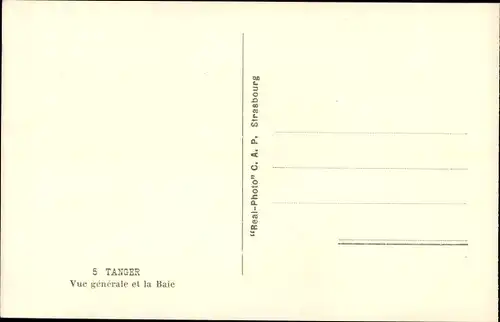 Ak Tanger Marokko, Vue generale et la Baie